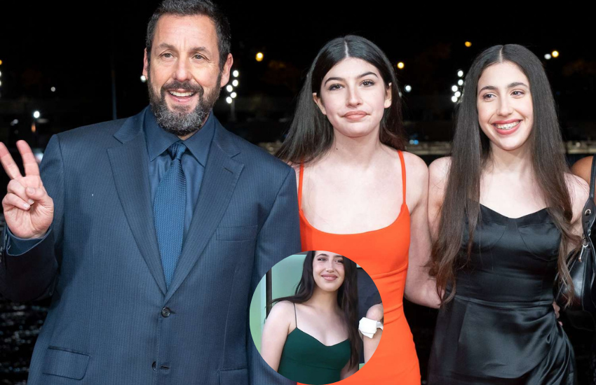 Sadie Sandler smiles alongside her family at a red-carpet event. sadie sandler